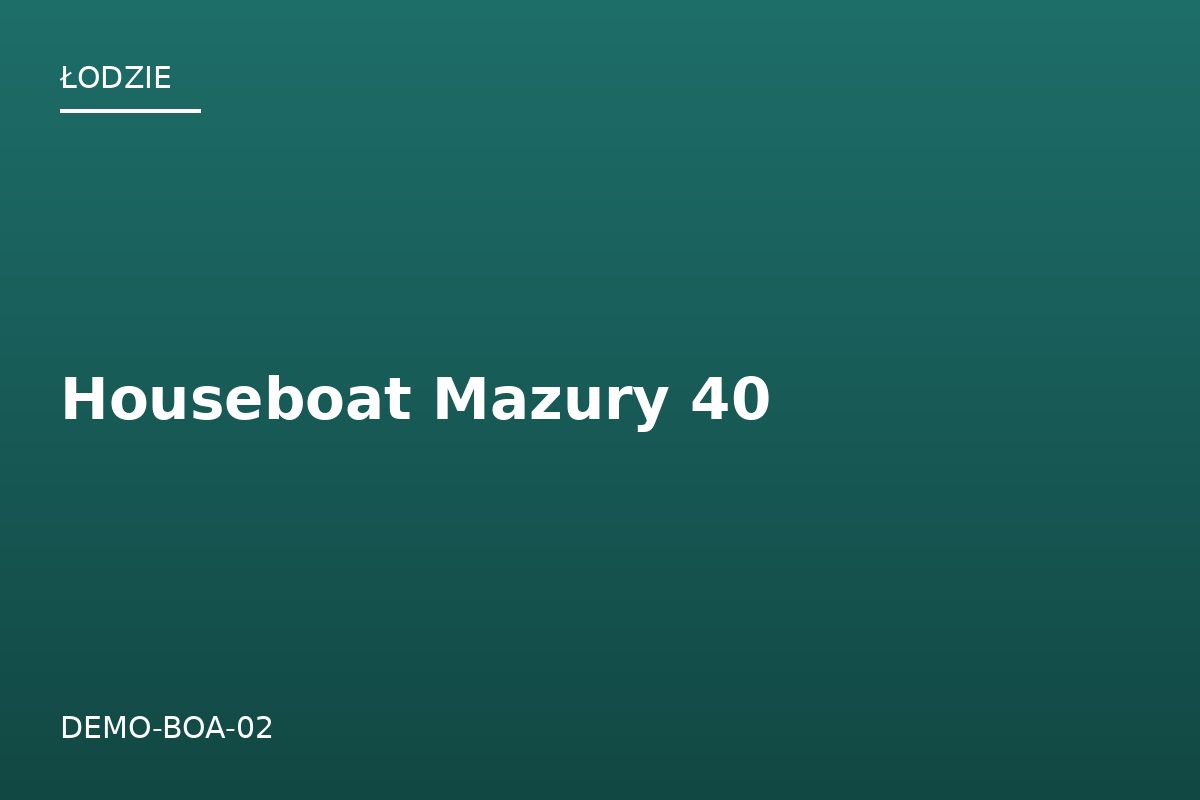 Houseboat Mazury 40
